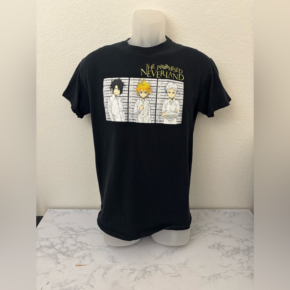 The Promised Neverland Anime Black Medium Short Sleeve Graphic T-Shirt​